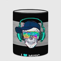 Кружка 3D I like music - skull, цвет: 3D-черный кант — фото 2