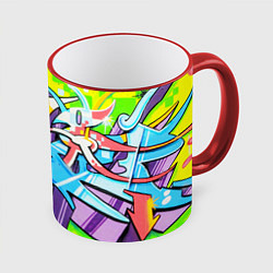 Кружка 3D Неоновая кислота, цвет: 3D-красный кант