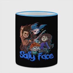 Кружка 3D Sally Face: Rock Band, цвет: 3D-небесно-голубой кант — фото 2