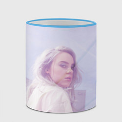 Кружка 3D Billie Eilish: Light Pink, цвет: 3D-небесно-голубой кант — фото 2