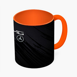 Кружка 3D Mercedes AMG, цвет: 3D-белый + оранжевый
