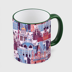 Кружка 3D Москва архитектура, цвет: 3D-зеленый кант