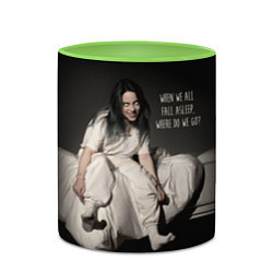 Кружка 3D Billie Eilish: Bad Guy, цвет: 3D-белый + светло-зеленый — фото 2