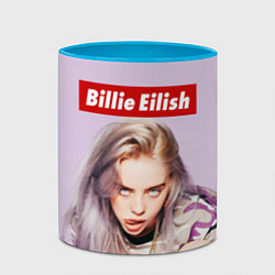 Кружка 3D Billie Eilish: Bored, цвет: 3D-белый + небесно-голубой — фото 2