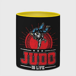 Кружка 3D Judo is life, цвет: 3D-белый + желтый — фото 2