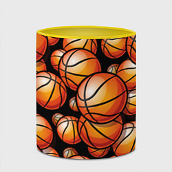 Кружка 3D Баскетбольные яркие мячи, цвет: 3D-белый + желтый — фото 2