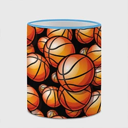 Кружка 3D Баскетбольные яркие мячи, цвет: 3D-небесно-голубой кант — фото 2