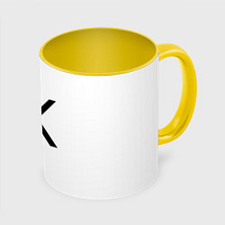 Кружка 3D Егор Крид: ЕК, цвет: 3D-белый + желтый