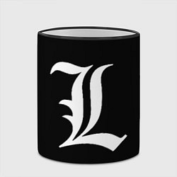 Кружка 3D DEATH NOTE ТЕТРАДЬ СМЕРТИ L, цвет: 3D-черный кант — фото 2