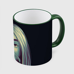 Кружка 3D Billie Eilish, цвет: 3D-зеленый кант