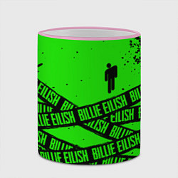 Кружка 3D BILLIE EILISH: Green & Black Tape, цвет: 3D-розовый кант — фото 2