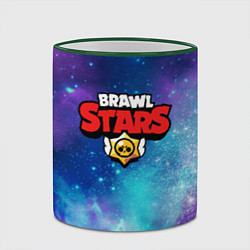 Кружка 3D BRAWL STARS лого в космосе, цвет: 3D-зеленый кант — фото 2