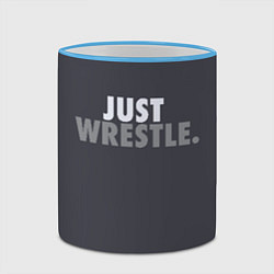 Кружка 3D Just wrestle, цвет: 3D-небесно-голубой кант — фото 2