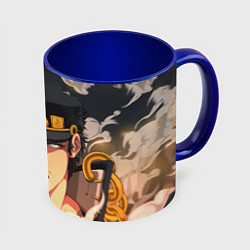 Кружка 3D Dio Brando x Jotaro, цвет: 3D-белый + синий