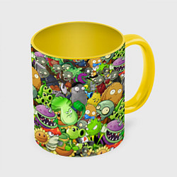Кружка 3D PLANTS VS ZOMBIES, цвет: 3D-белый + желтый
