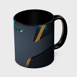Кружка 3D Mass Effect N7, цвет: 3D-белый + черный
