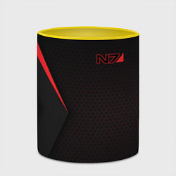 Кружка 3D Mass Effect N7, цвет: 3D-белый + желтый — фото 2