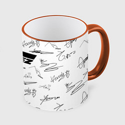 Кружка 3D ATEEZ АВТОГРАФЫ, цвет: 3D-оранжевый кант