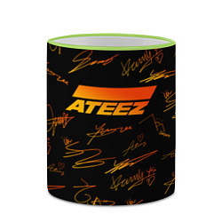 Кружка 3D ATEEZ АВТОГРАФЫ, цвет: 3D-светло-зеленый кант — фото 2