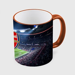 Кружка 3D FC Arsenal, цвет: 3D-оранжевый кант