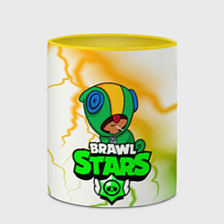 Кружка 3D BRAWL STARS LEON, цвет: 3D-белый + желтый — фото 2
