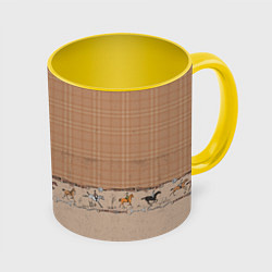 Кружка 3D Всадники, цвет: 3D-белый + желтый