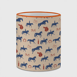 Кружка 3D Кони, цвет: 3D-оранжевый кант — фото 2