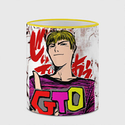Кружка 3D GTO Крутой учитель онидзука, цвет: 3D-желтый кант — фото 2