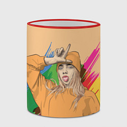 Кружка 3D BILLIE EILISH, цвет: 3D-красный кант — фото 2