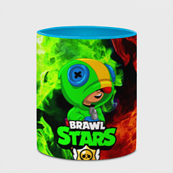 Кружка 3D BRAWL STARS LEON, цвет: 3D-белый + небесно-голубой — фото 2
