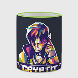 Кружка 3D Apex Legends Crypto, цвет: 3D-светло-зеленый кант — фото 2