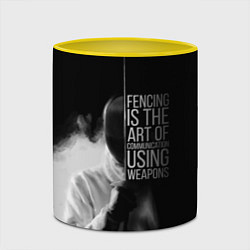 Кружка 3D Fencing is the art, цвет: 3D-белый + желтый — фото 2
