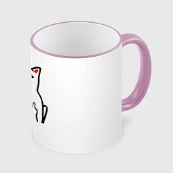 Кружка 3D Meme Cat, цвет: 3D-розовый кант