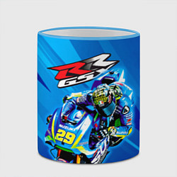Кружка 3D Suzuki MotoGP, цвет: 3D-небесно-голубой кант — фото 2