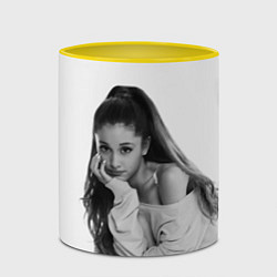 Кружка 3D Ariana Grande Ариана Гранде, цвет: 3D-белый + желтый — фото 2