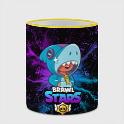 Кружка 3D BRAWL STARS LEON SHARK, цвет: 3D-желтый кант — фото 2