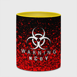 Кружка 3D Warning NCoV, цвет: 3D-белый + желтый — фото 2