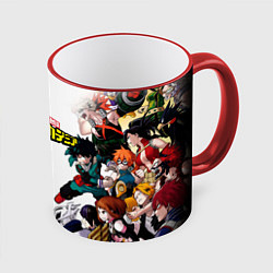 Кружка 3D My Hero Academia противостояние, цвет: 3D-красный кант