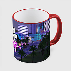 Кружка 3D Grand Theft Auto Vice City, цвет: 3D-красный кант