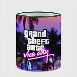 Кружка 3D Grand Theft Auto Vice City, цвет: 3D-зеленый кант — фото 2