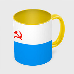Кружка 3D ВМФ СССР, цвет: 3D-белый + желтый