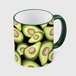 Кружка 3D Avocado background, цвет: 3D-зеленый кант