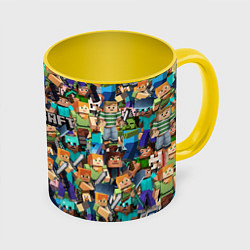Кружка 3D MINECRAFT ПЕРСОНАЖИ, цвет: 3D-белый + желтый