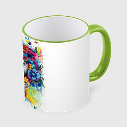 Кружка 3D Лев, цвет: 3D-светло-зеленый кант