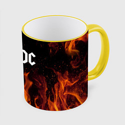 Кружка 3D AC DC, цвет: 3D-желтый кант