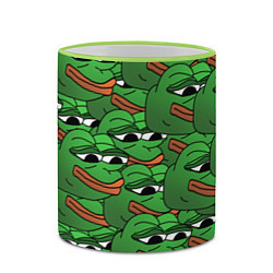 Кружка 3D Pepe The Frog, цвет: 3D-светло-зеленый кант — фото 2