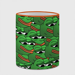 Кружка 3D Pepe The Frog, цвет: 3D-оранжевый кант — фото 2
