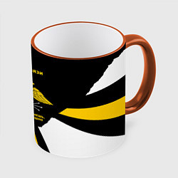 Кружка 3D Войска связи - громче крикнешь, дальше слышно, цвет: 3D-оранжевый кант