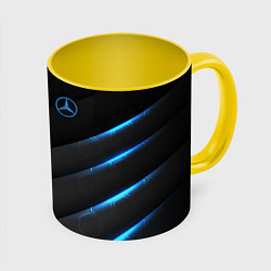 Кружка 3D Mercedes-Benz, цвет: 3D-белый + желтый