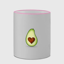 Кружка 3D Авокадо сердечко, цвет: 3D-розовый кант — фото 2